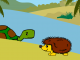 A tortoise and a hedgehog